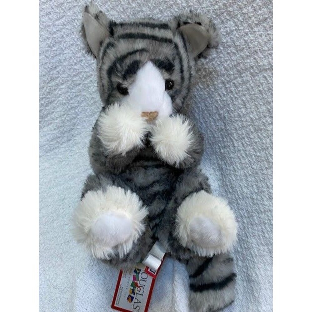 Douglas Cuddle Toys Rebecca Gray Tabby Cat Plush Handful Stuffed Animal 9" #4450